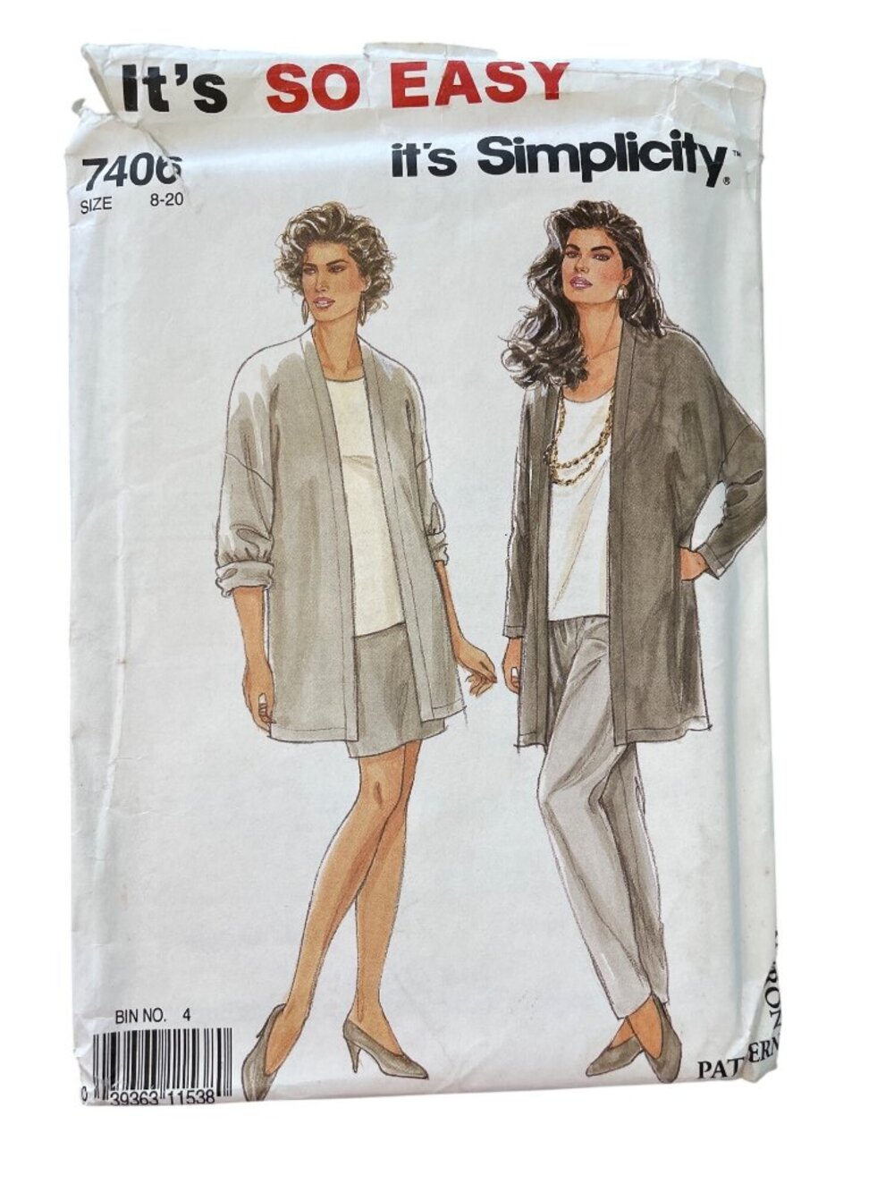 Vintage 90s Simplicity 7406 Pattern Size 8-20 Separates Jacket Pants Skirt UNCUT